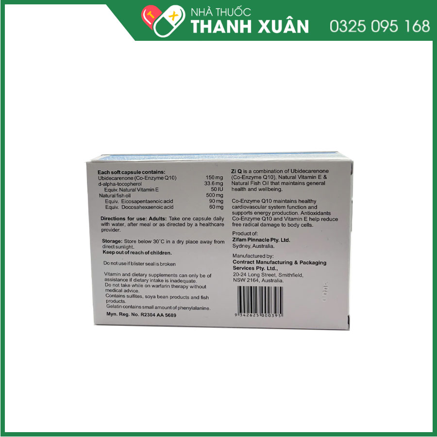 Zi Q - Viên uống hỗ trợ chống oxy hóa, tăng cường sức khỏe tim mạch